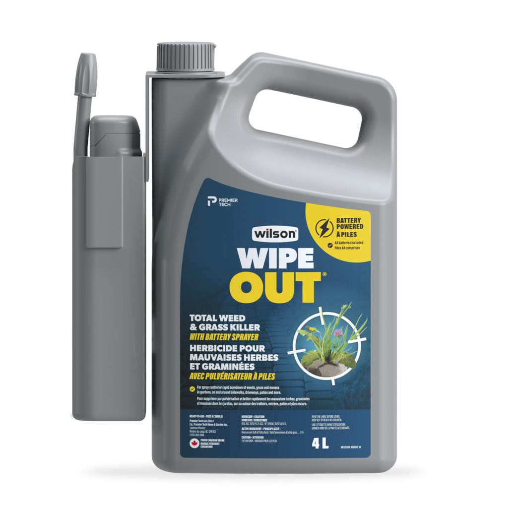 Herbicide pour mauvaises herbes et graminées WIPE OUT® de WILSON® avec lance de pulvérisation